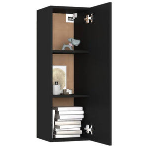 Schwarzer TV-Schrank Hängend, 90 cm
