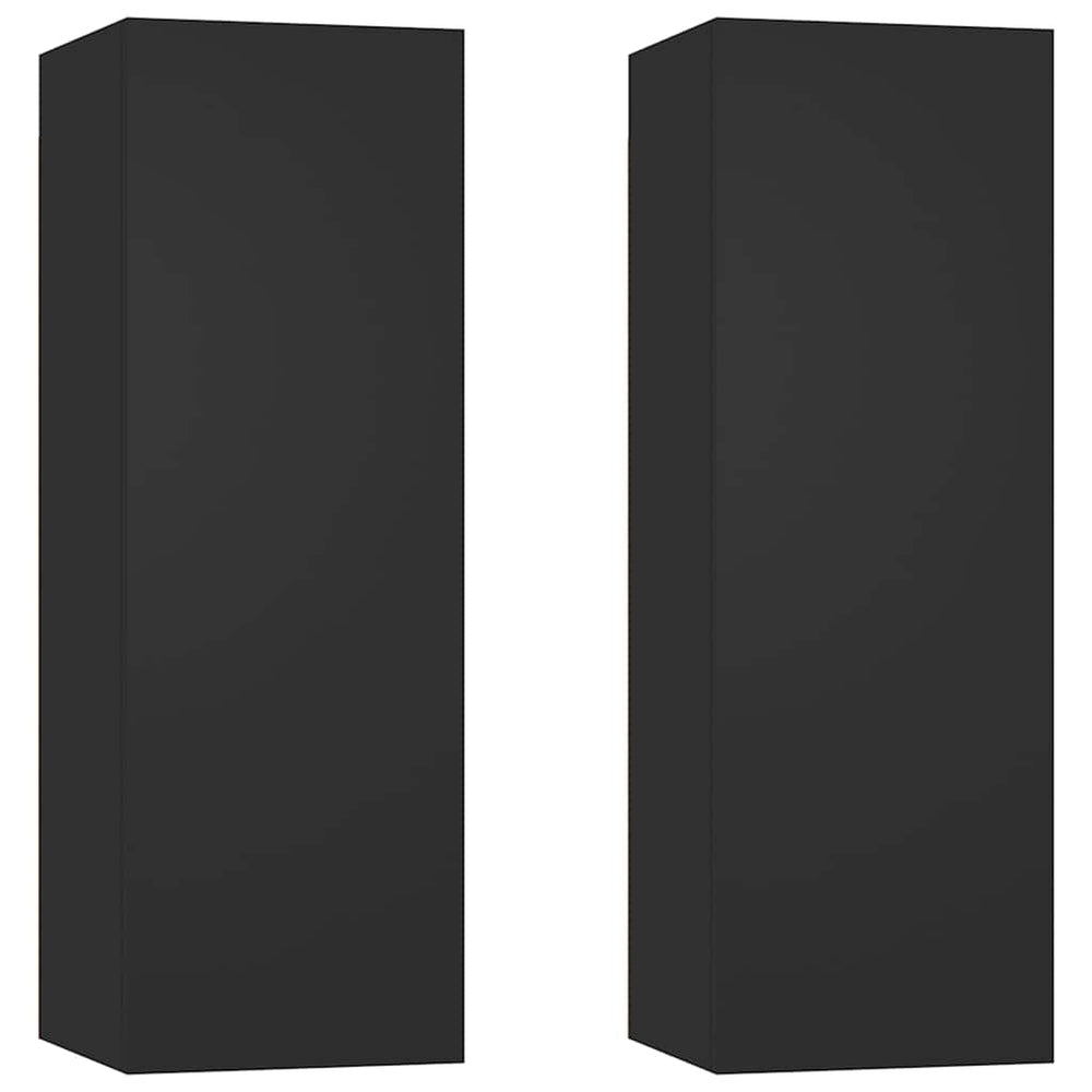 Schwarze TV-Schränke, 2er-Set