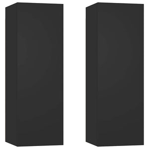Schwarze TV-Schränke, 2er-Set