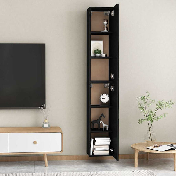 Schwarze TV-Schränke, 2er-Set