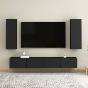 Schwarze TV-Schränke, 2er-Set
