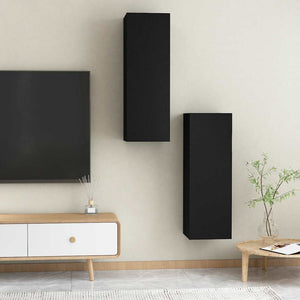 Schwarze TV-Schränke, 2er-Set