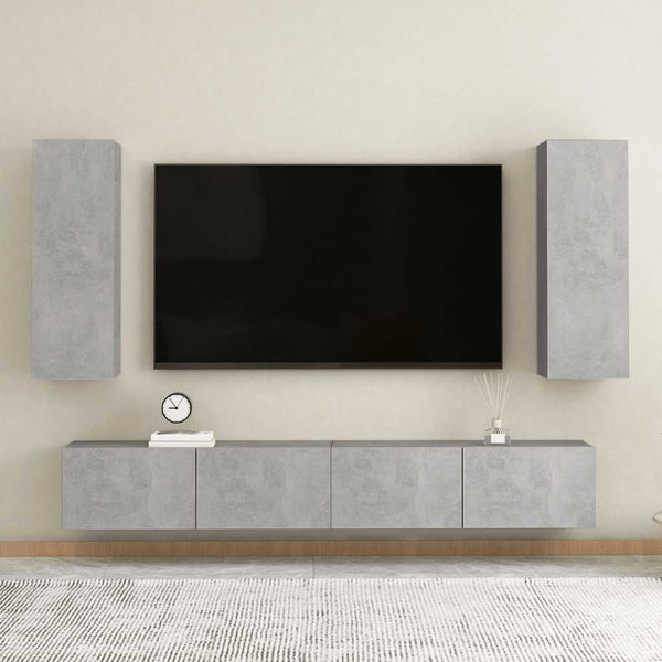 Betongrauer TV-Schrank, 90 cm