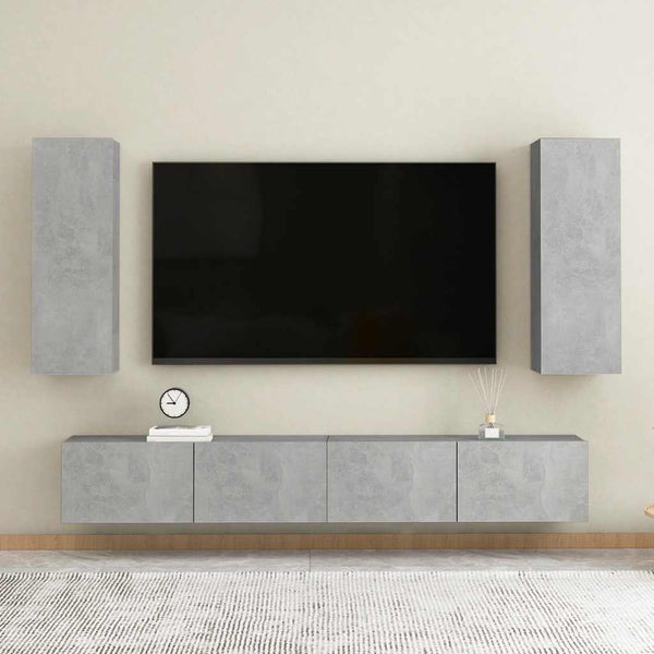 TV-Schränke Betongrau, 2er Set