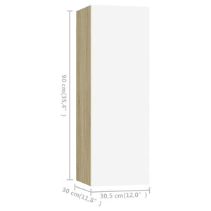 TV-Schrank Weiß Sonoma-Eiche 90cm