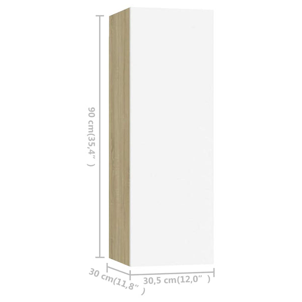 TV-Schrank Weiß Sonoma-Eiche 90cm