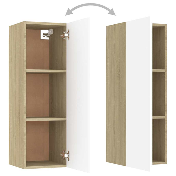 TV-Schrank Weiß Sonoma-Eiche 90cm