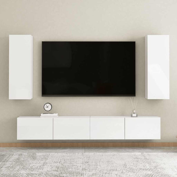 Hänge TV-Schrank Weiß Hochglanz