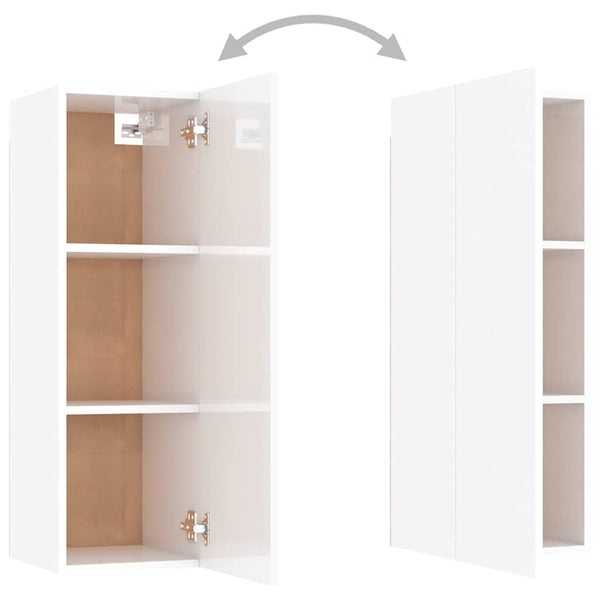 Hänge TV-Schrank Weiß Hochglanz