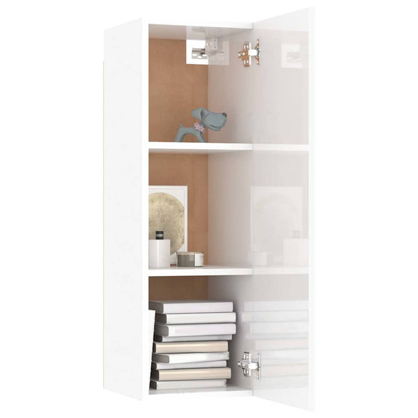 Hänge TV-Schrank Weiß Hochglanz