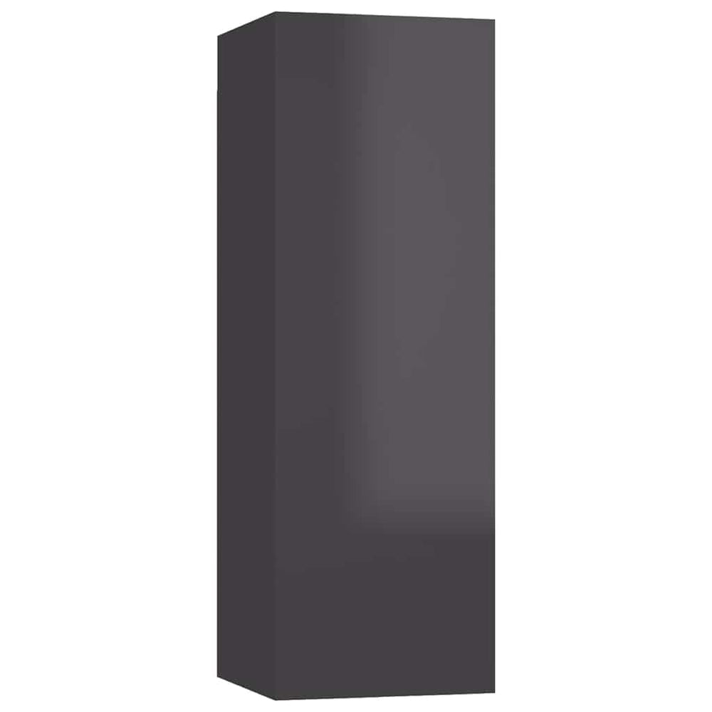 vidaXL Meuble TV gris brillant 30,5x30x90 cm Bois d'ingénierie