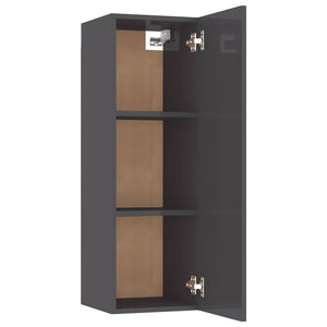 Hänge TV-Schrank Grau Hochglanz