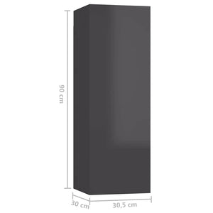 Hänge TV-Schränke Grau, 2er Set