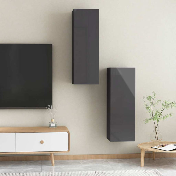Hänge TV-Schränke Grau, 2er Set