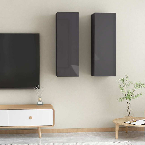 Hänge TV-Schränke Grau, 2er Set