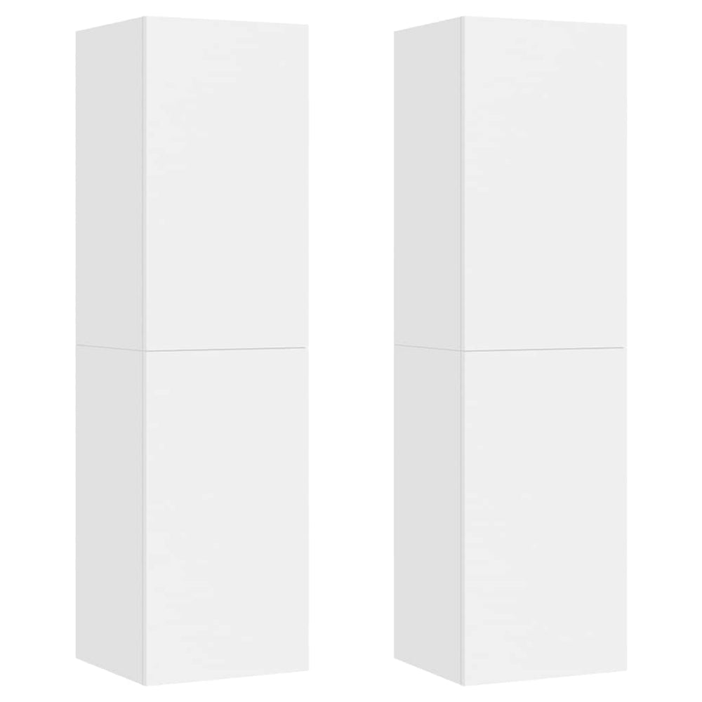 Weiße Hänge-TV-Schränke, 2er Set