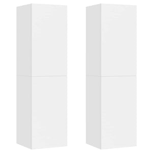 Weiße Hänge-TV-Schränke, 2er Set