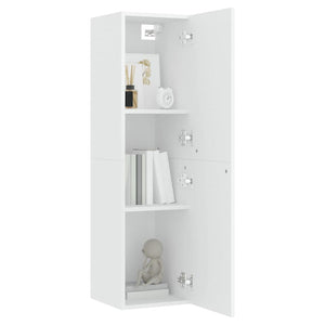 Weiße Hänge-TV-Schränke, 2er Set