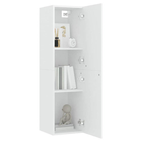 Weiße Hänge-TV-Schränke, 2er Set