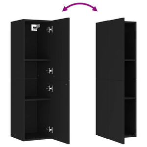Schwarzer TV-Schrank, Hängend, 110 cm