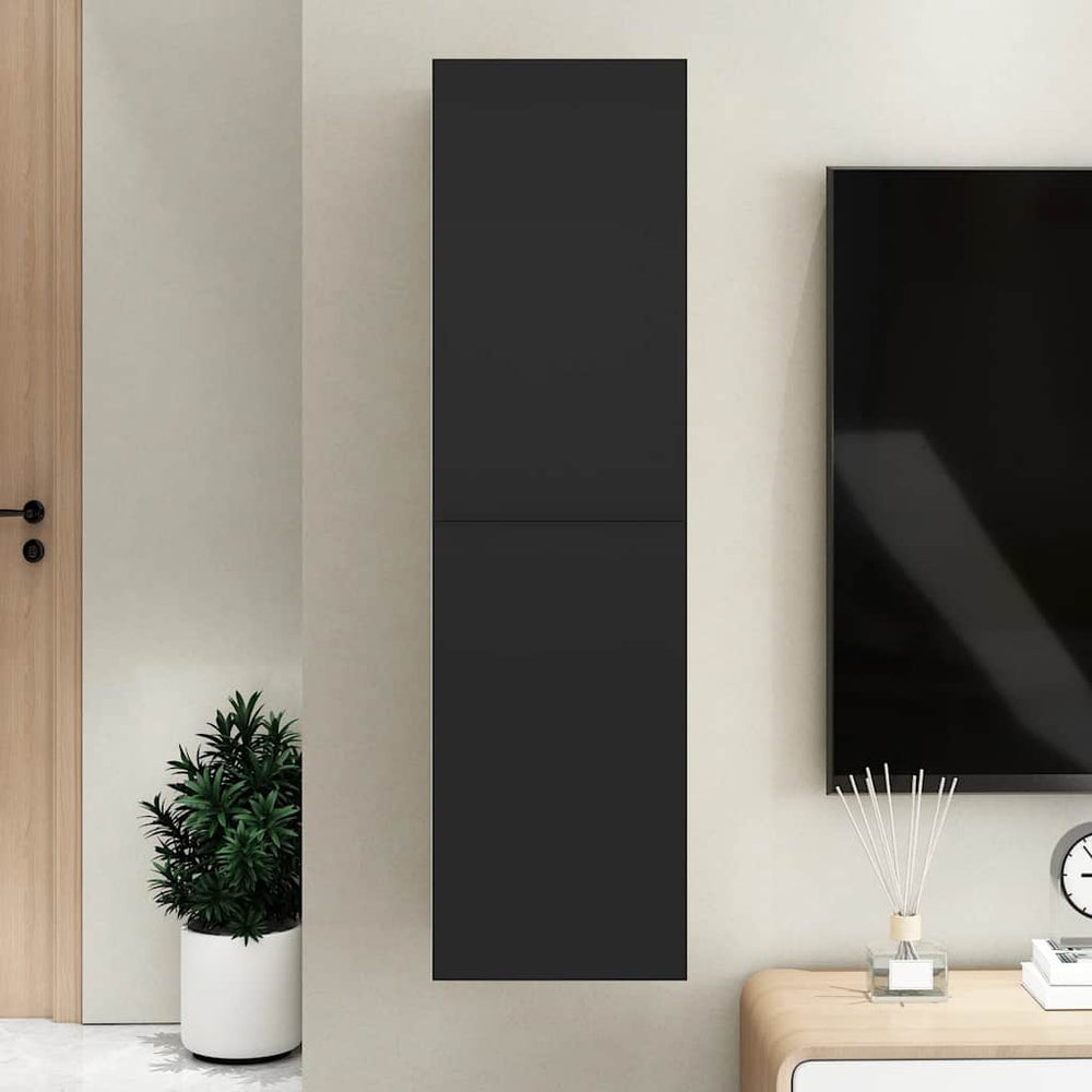 Schwarzer TV-Schrank, Hängend, 110 cm