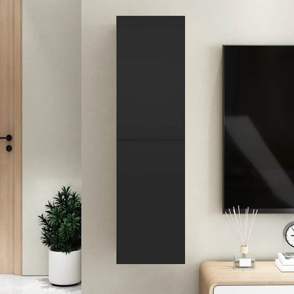 Schwarzer TV-Schrank, Hängend, 110 cm