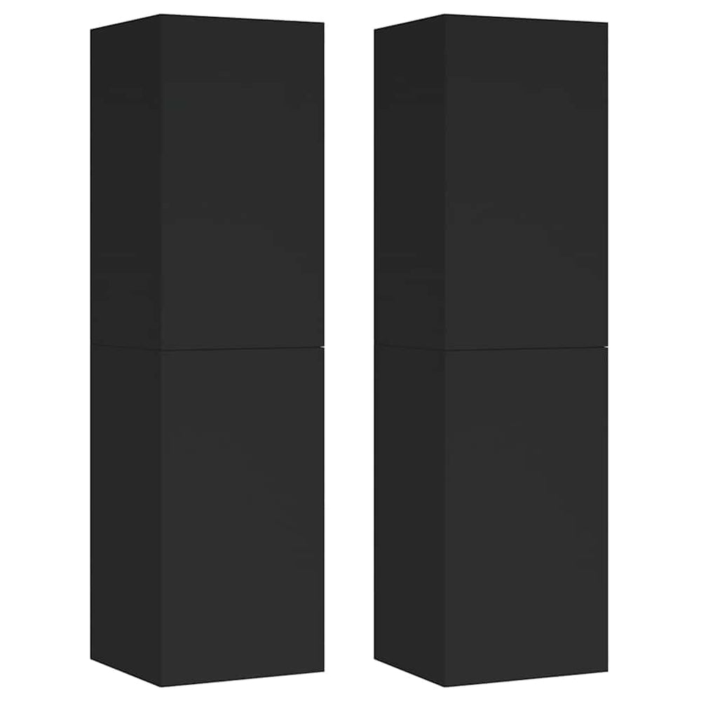 vidaXL Meubles TV 2 pcs Noir 30,5x30x110 cm Bois d'ingénierie