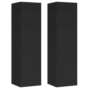 Schwarze TV-Schränke, 2er Set