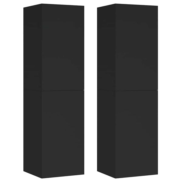 Schwarze TV-Schränke, 2er Set