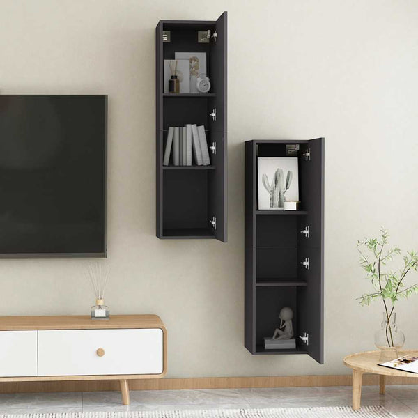 Hängende TV-Schränke, Grau, 2er-Set