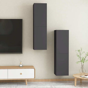 Hängende TV-Schränke, Grau, 2er-Set