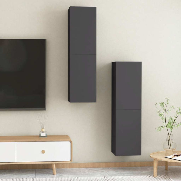 Hängende TV-Schränke, Grau, 2er-Set