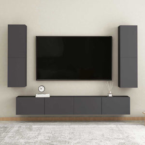 Hängende TV-Schränke, Grau, 2er-Set