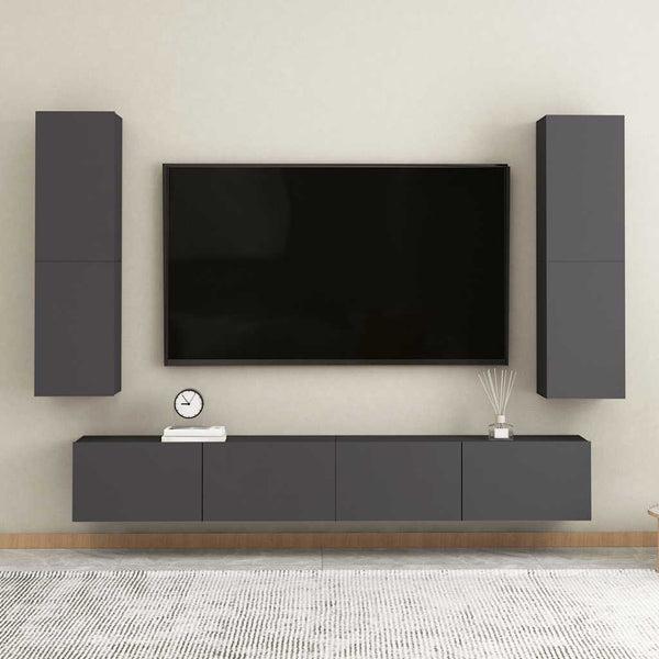 Hängende TV-Schränke, Grau, 2er-Set
