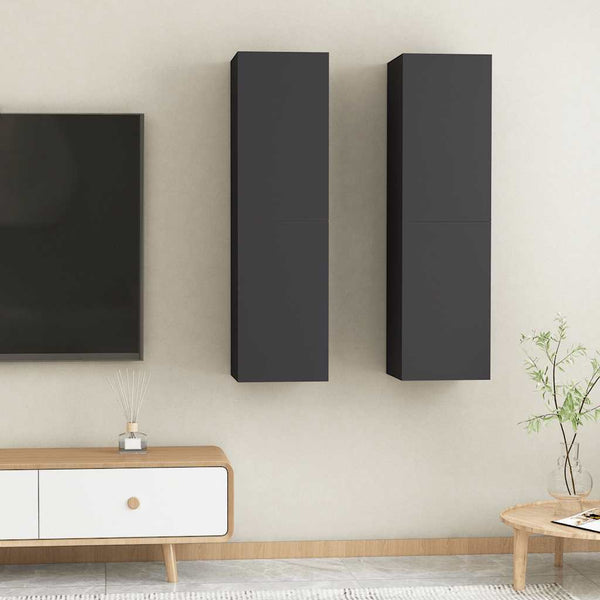 Hängende TV-Schränke, Grau, 2er-Set