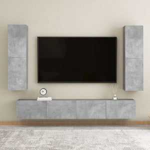 Betongrauer Hänge-TV-Schrank 110cm