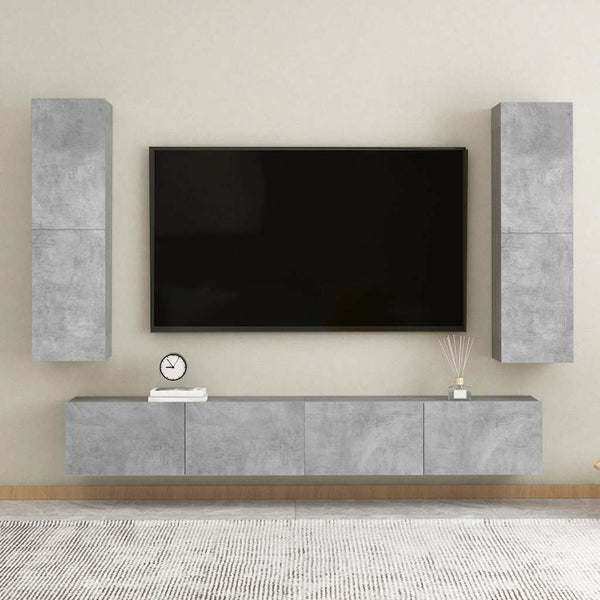 Betongrauer Hänge-TV-Schrank 110cm