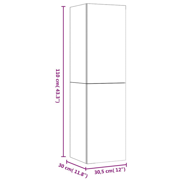 Betongrauer Hänge-TV-Schrank 110cm