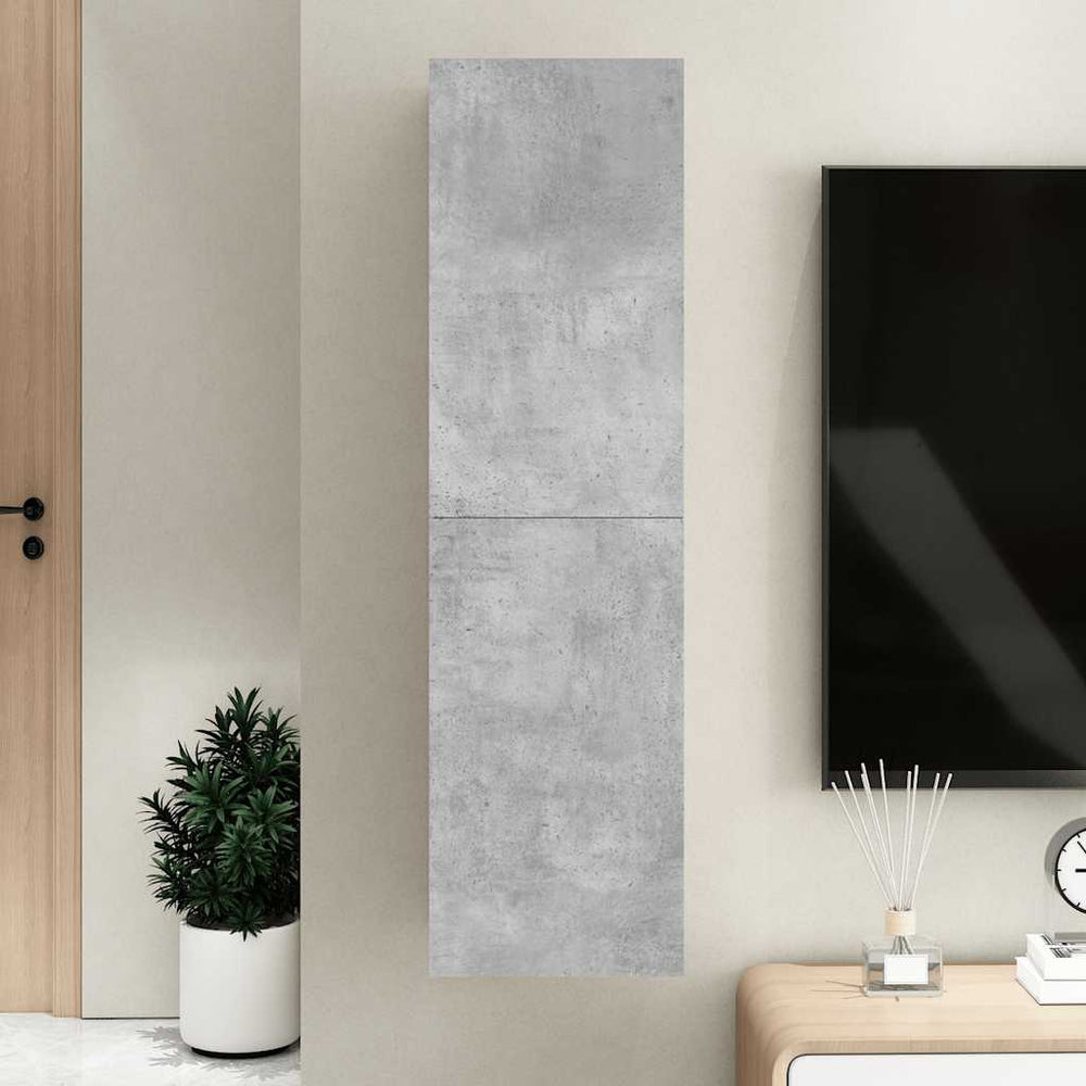 vidaXL Meuble TV gris béton 30,5x30x110 cm en bois d'ingénierie