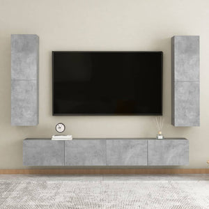 TV-Schränke, Betongrau, 2er-Set