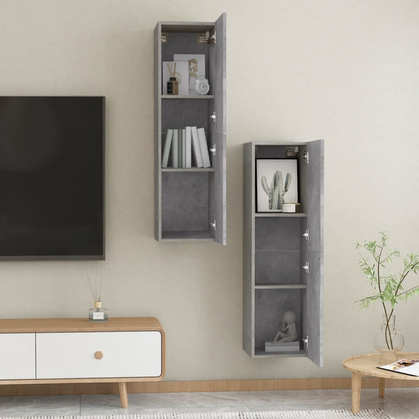 TV-Schränke, Betongrau, 2er-Set