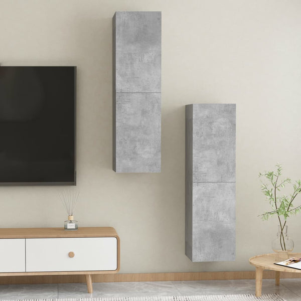 TV-Schränke, Betongrau, 2er-Set