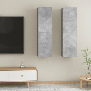 TV-Schränke, Betongrau, 2er-Set