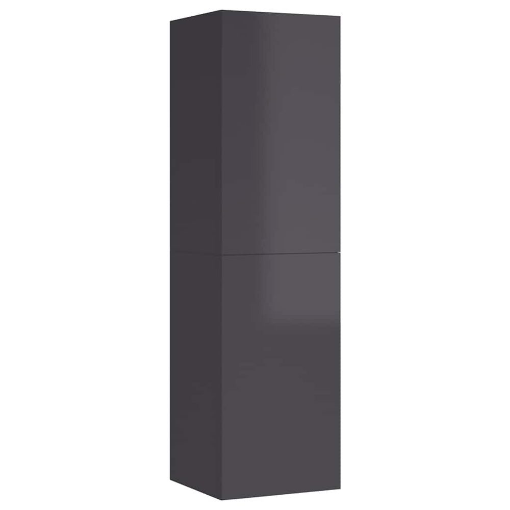 vidaXL Meuble TV gris brillant 30,5x30x110 cm en bois d'ingénierie