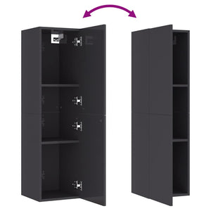 TV-Schrank Hängend Grau Hochglanz