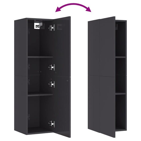 TV-Schrank Hängend Grau Hochglanz