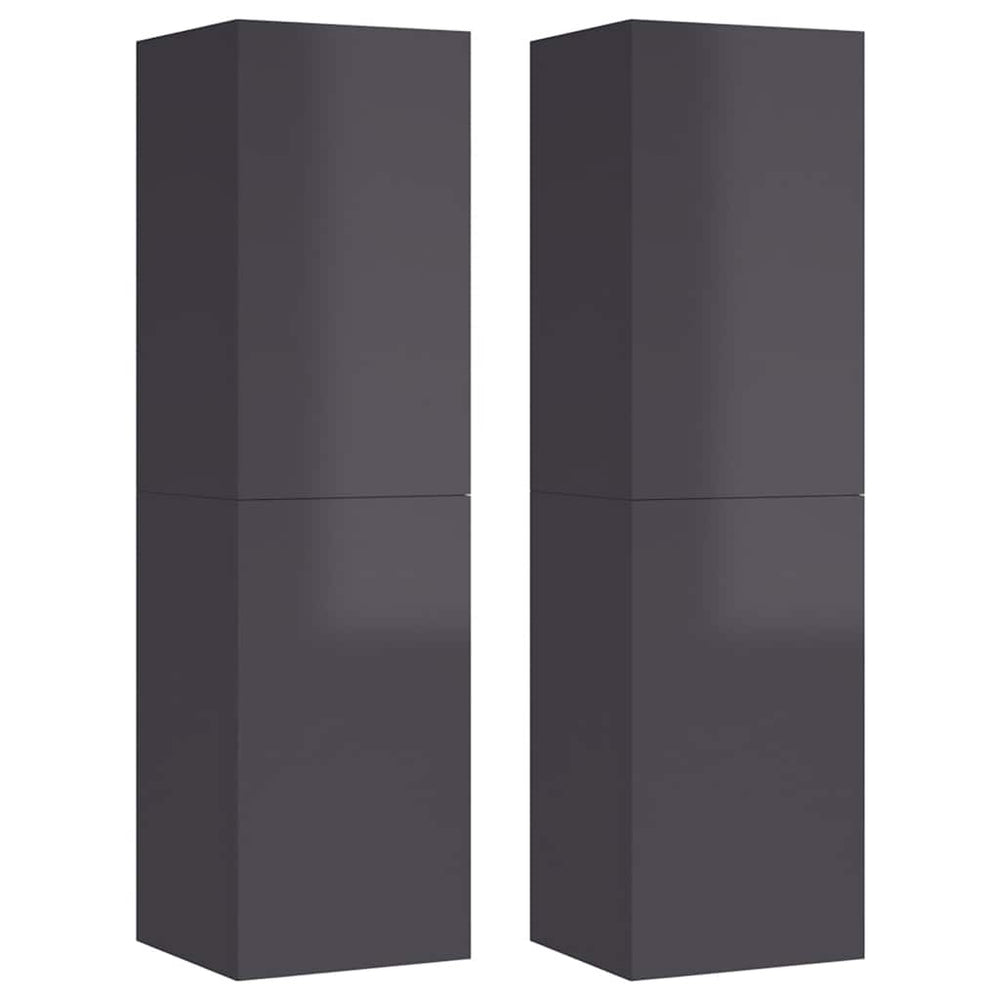 TV-Schränke, Hochglanz-Grau, 2er Set