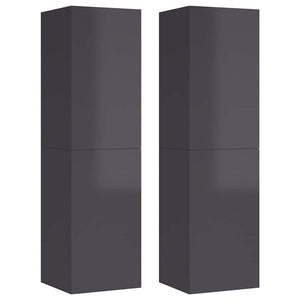 TV-Schränke, Hochglanz-Grau, 2er Set