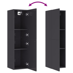 TV-Schränke, Hochglanz-Grau, 2er Set