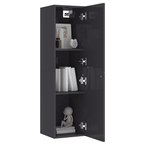 TV-Schränke, Hochglanz-Grau, 2er Set